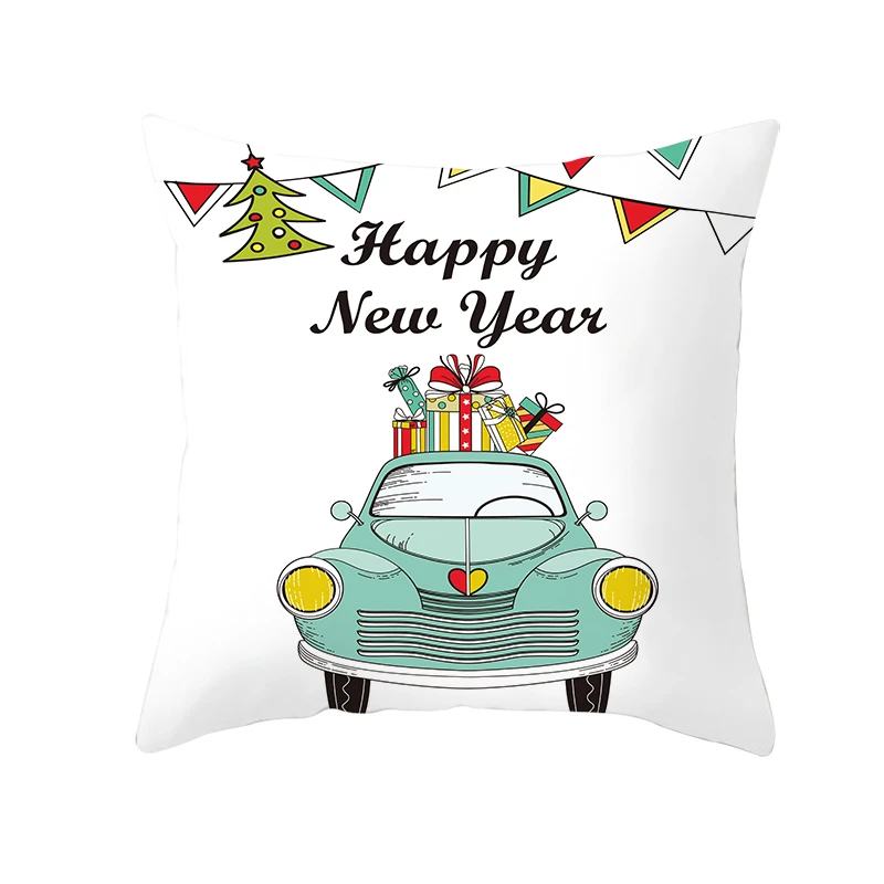 Fuwatacchi, красная наволочка с изображением автомобиля, Рождественская наволочка из полиэстера, домашний диван, декоративные подушки для стульев, счастливый год, Хлопковый чехол - Цвет: PC12125