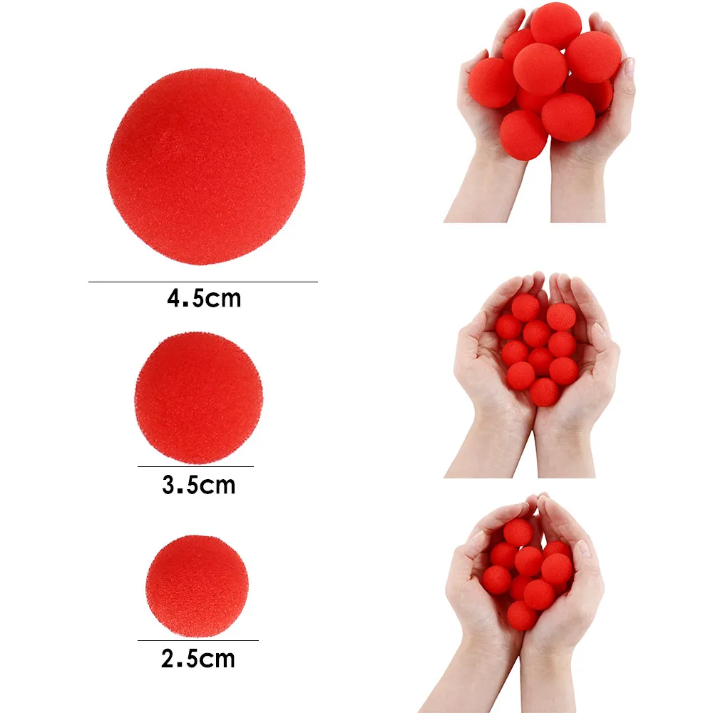 10pcs 4.5cm Adorable Red Ball Super Soft Sponge Balls For Magic