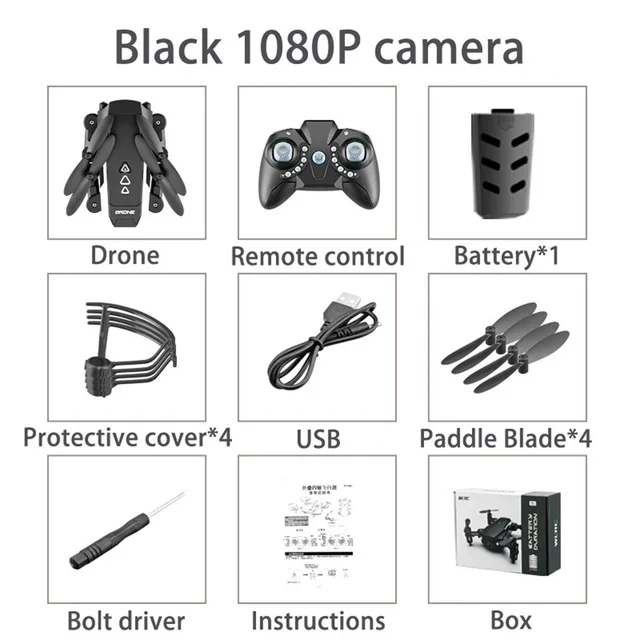 1080p gift box KK8 складной мини-Дрон RC Квадрокоптер HD 1080P 2K камера Wifi FPV Дрон удержание высоты селфи RC вертолет игрушка 15 мин Время полета - Цвет: 1080p gift box