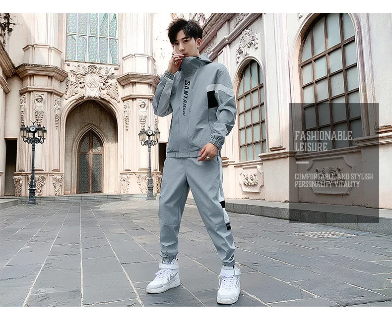 jogging suits for men 2022 New Autumn Men Sports Two Pieces Set Jacket and Sweatpants Fashion Streetwear Sports Set Casual Long Sleeve Mens Tracksuit mens matching sets