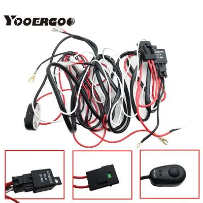 1pcs Автомобильный кабельный жгут Комплект с 40A 12V Вкл/Выкл реле лезвие предохранитель для 72 W-300 W 2 светодиодный свет бар противотуманная фара - Цвет: 1pcs