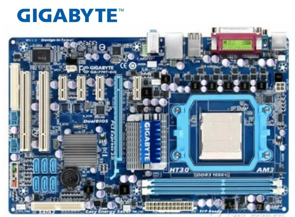 Оригинальная Материнская плата Gigabyte разъем AM3 DDR3 770T D3L USB2.0 8G 770 б/у настольная