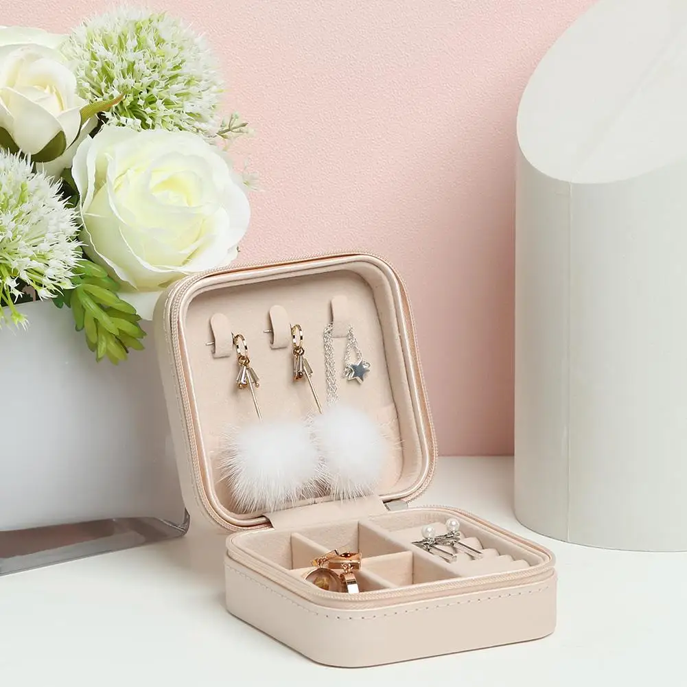 Jewelry Organizer Showcase Leather Box High Capacity Portable Necklace Ring Earring Storage Gift for Woman | Красота и здоровье