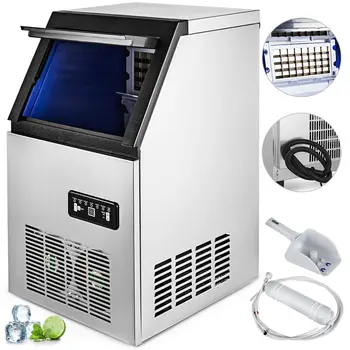 

VEVOR 300W Stainless Steel Ice Maker Multi-Grid Ice Plate Automatic Detection Temperature For Cold Drinks Shops Ice Machine