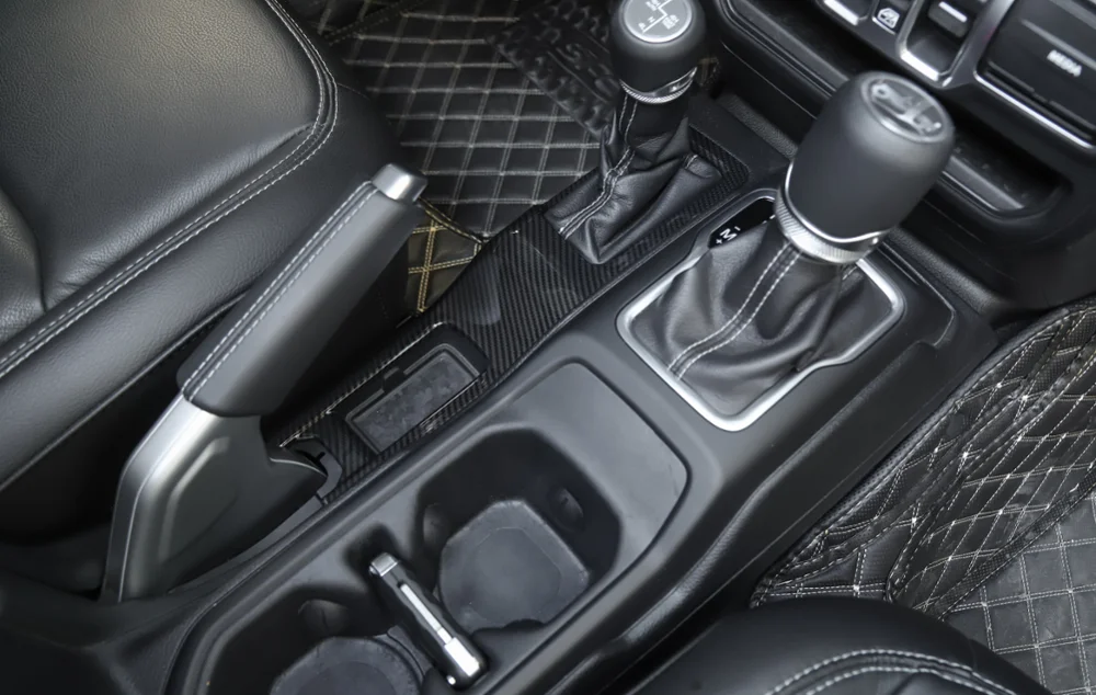 Для Jeep Wrangler JL+ четырехколесный привод переключения передач панель и крышка переключения передач аксессуары для салона автомобиля ABS углеродного волокна вид