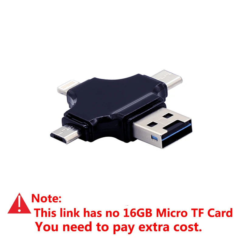 Для Iphone Micro USB 4 в 1 OTG USB Micro memory sd card Reader телефон USB флэш-накопитель