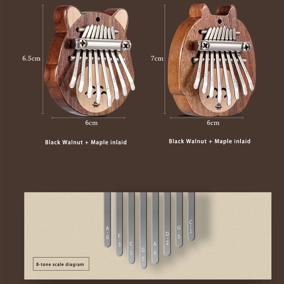 Piano à Pouce, Kalimba à La Mode Brun Rouge Avec Forme De Chat De Dessin  Animé Pour La Maison Pour Débutant Pour L'éducation Musicale Pour Les  Enfants 