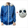 Sans Undertale sweat à capuche de Cosplay Latex masque frais squelette veste sans plus velours à capuche pull avec fermeture à glissière 2022 déguisement d'halloween ► Photo 2/6