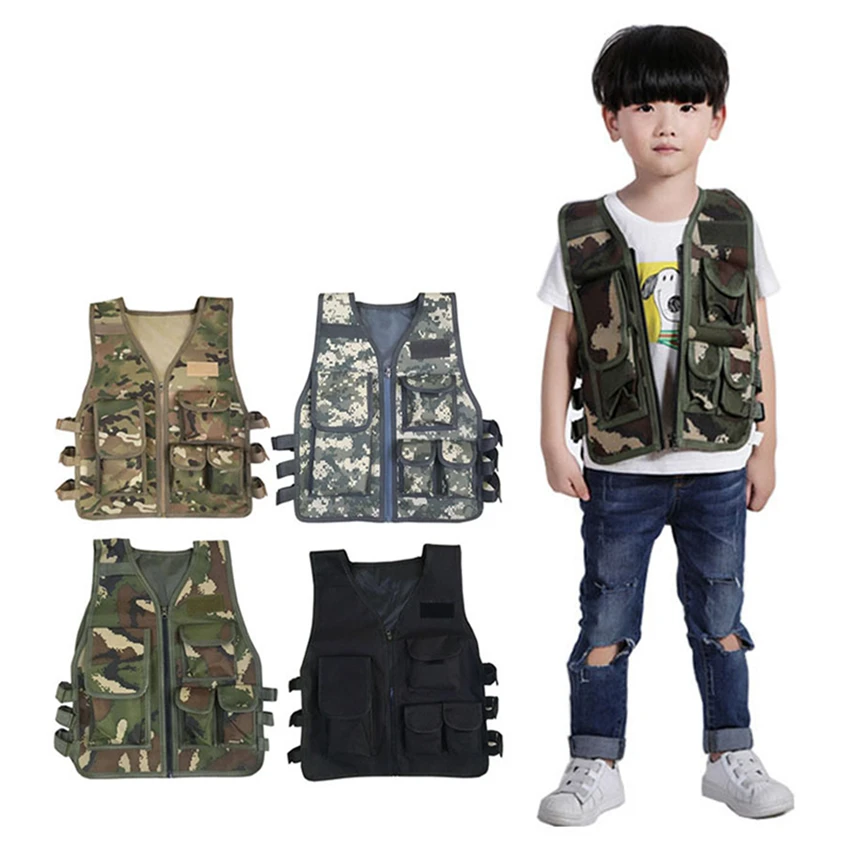 

Kids Army Tactical Costumes Combat Bulletproof Vest Level3 Military Uniform Camouflage Special Forces for Boys Clothing