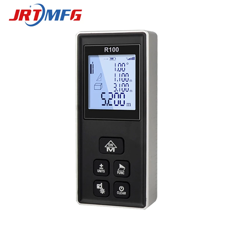 JRTMFG новый лазерный дальномер 100 м цифровой электронный измеритель Алюминий сплав