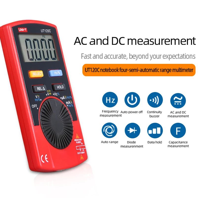 Цифровой мультиметр UT120A/UT120B/UT120C карманный размер автоматическое отключение
