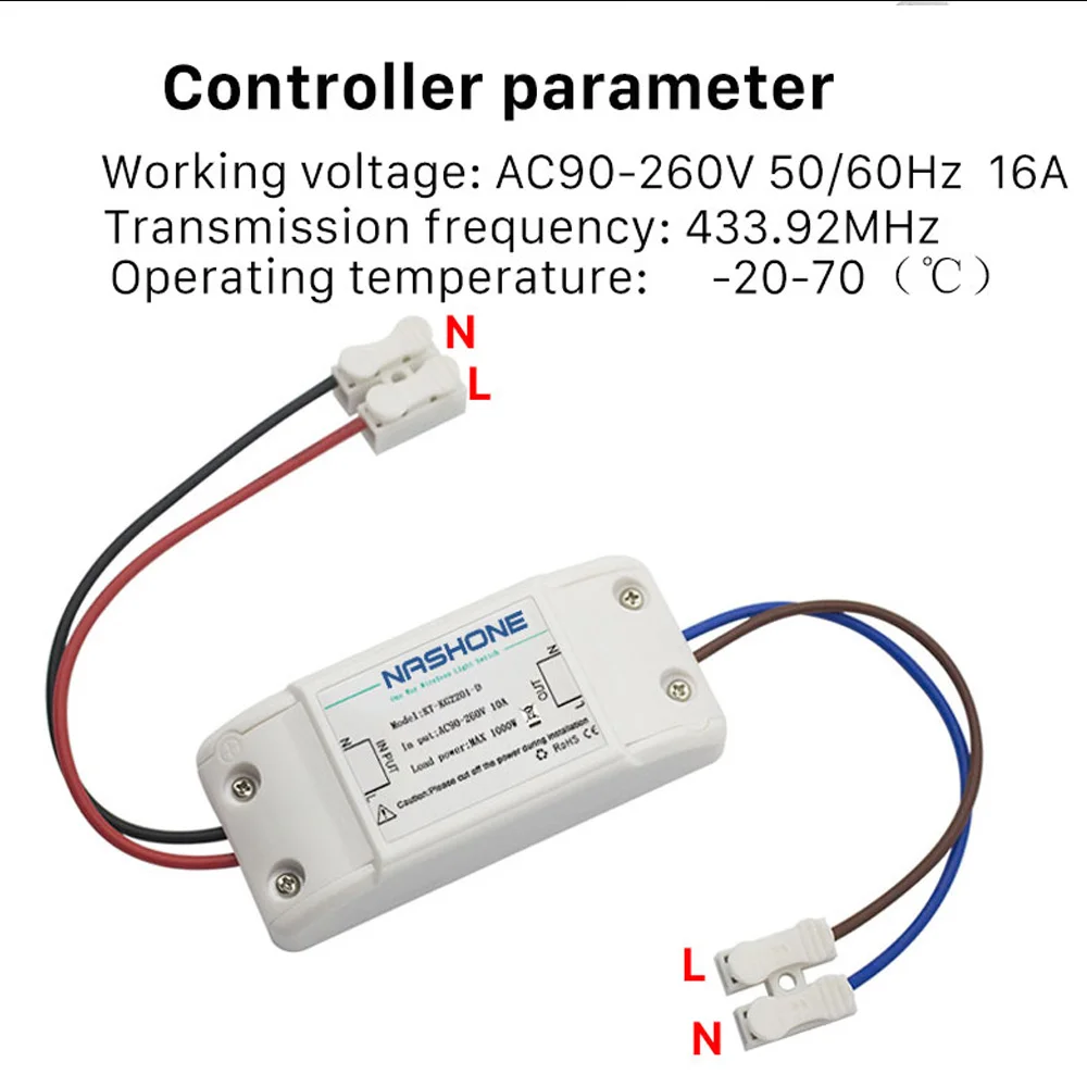  Light Switch RF 433Hz Wireless Remote Control Switch 90-260V Lamp Light Wireless Wall Remote Switch - 4000074673881