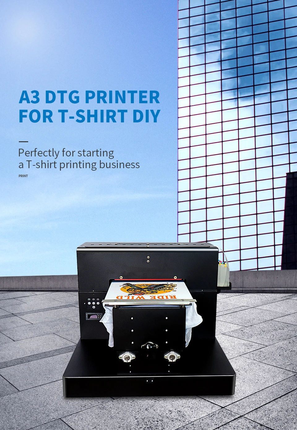 Colorsun A3 Размер футболка планшетный принтер цифровая печатная машина для печати футболка принтер A3 Размер цифровой текстильный принтер