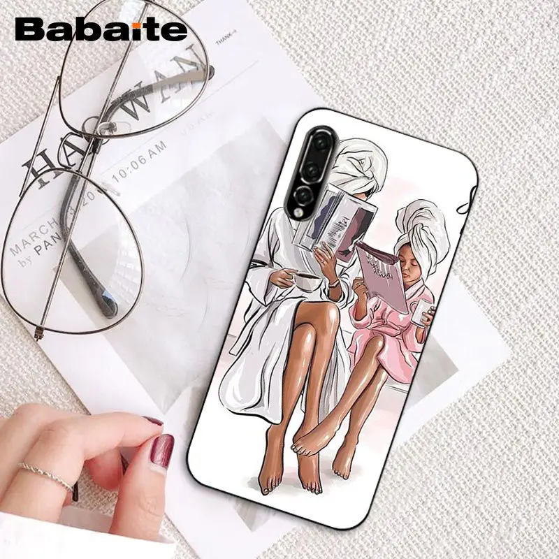 A15 Babaite Модный черный каштановый с волосами для мамы, дочки, сына, папы, чехол для телефона huawei P20 P30 Pro P20 P30 P10 Lite PSmart - Цвет: A15
