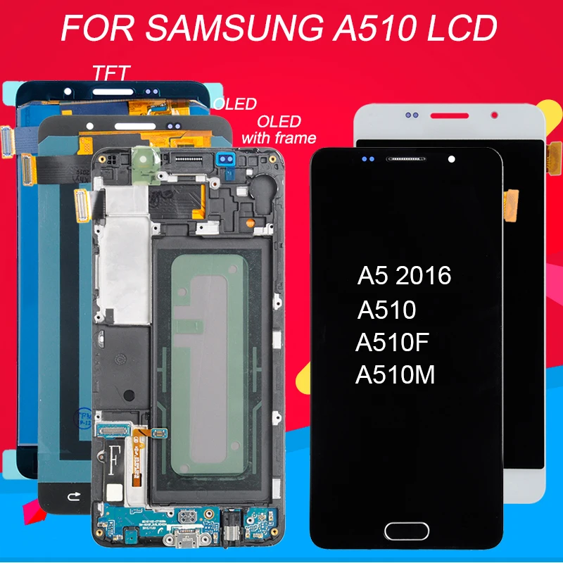 Dinamico A5 2016 дисплей для Samsung Galaxy A510 Lcd сенсорный экран дигитайзер сборка Замена A510M