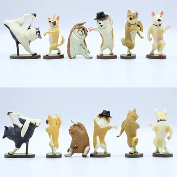 

Funny cute dog Shiba Inu husky bull terrier and other dance masters hand made toys doll doll car cake decoration