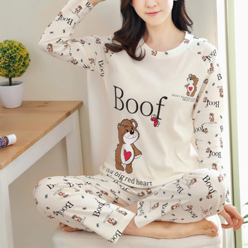 Женская пижама комплект зимняя женская теплая НОВАЯ тонкие пижамы с принтом из