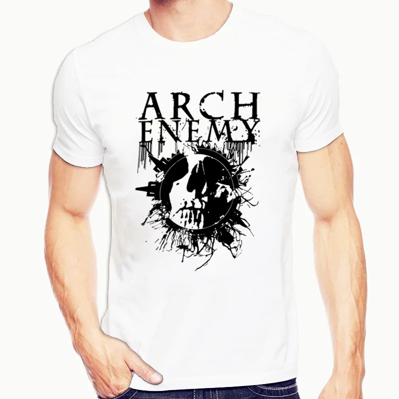 Рок музыка тема Arch Enemy Band футболки для мужчин Harajuku забавная Мужская футболка с