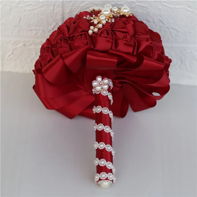 Red and Gold Quinceanera Flower Bouquet