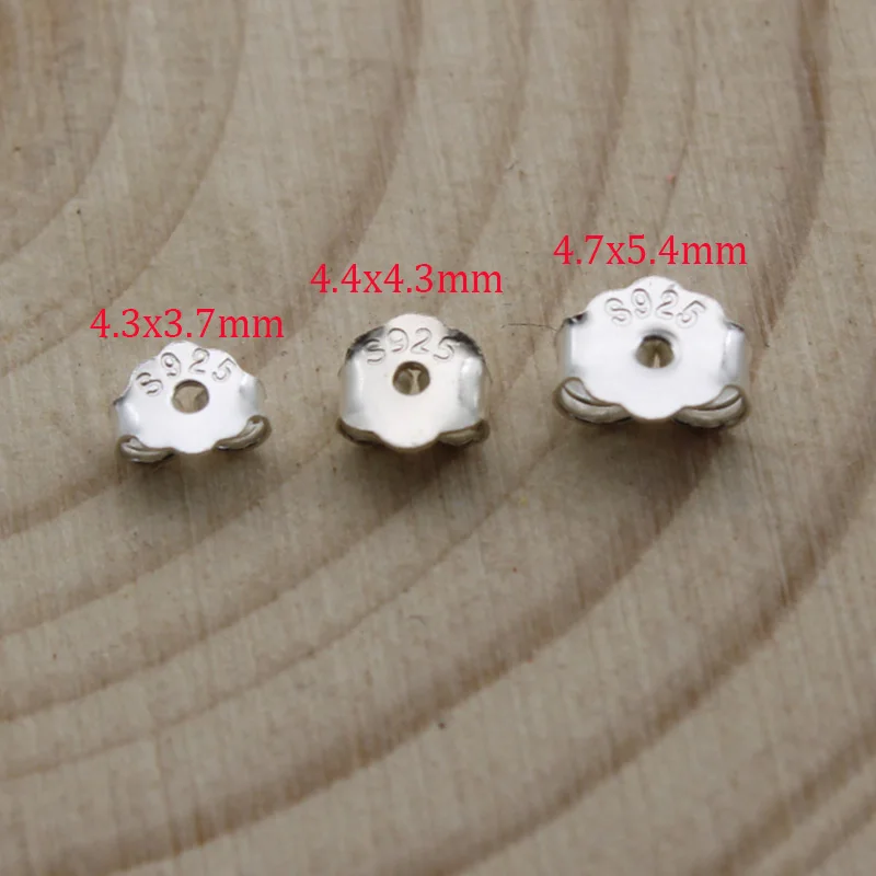 10 Pairs 925 4mm Sterling Silver Earrings Back Butterfly Stopper Sleeve  Holder
