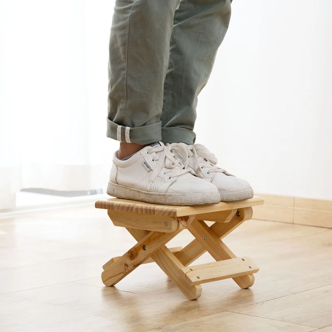 1pc Wood Folding Step Stool Taburete Non-slip Bath Bench Children Stool Changing Shoes Fishing Chair Kids Furniture