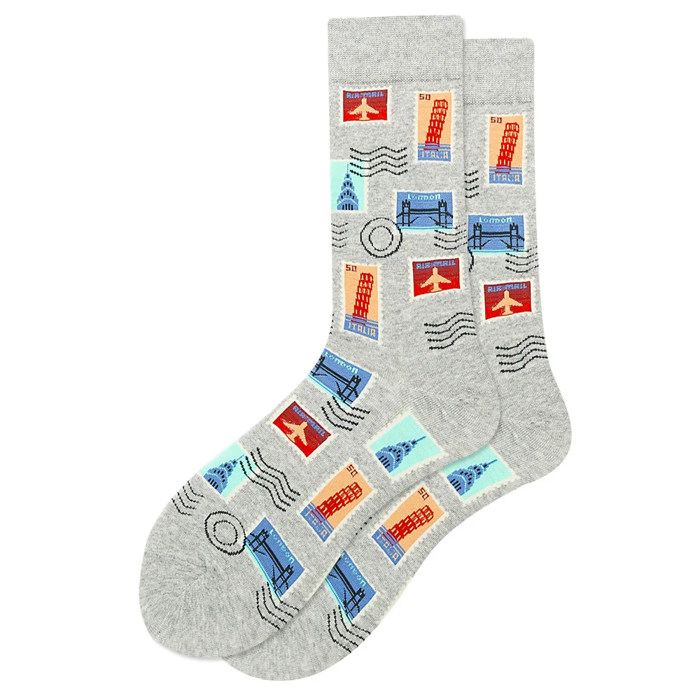 Vibrant Geometric Chess Pattern Cotton Socks - Colorful & Fun Gift