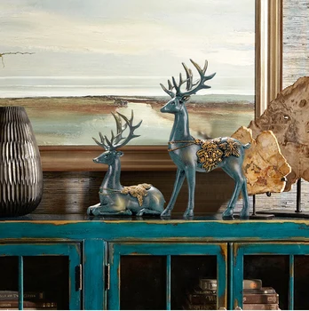 

DEER RESING STATUE HOME DECORATION MODERN /ACCESSORIES DEER FIGURINE HOME DECOR SCULPTURE NORDIC STATUES DECORATION