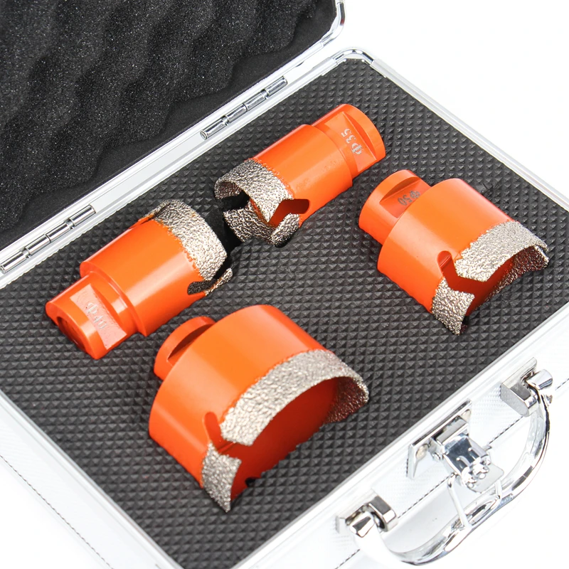 

4PCS/SET 35/40/50/68mm M14 Thread Dry Vacuum Brazed Diamond Drilling Core Bit For Marble Ceramic Tile Hole Saw Kit