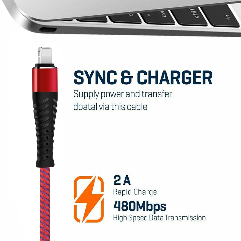 1 м мощный Плетеный usb-кабель для зарядки и передачи данных для iPhone 5, 6, 7, 8 X XS, XR, iOS, устройство, горячее предложение для iPad Air 1, 2, 3