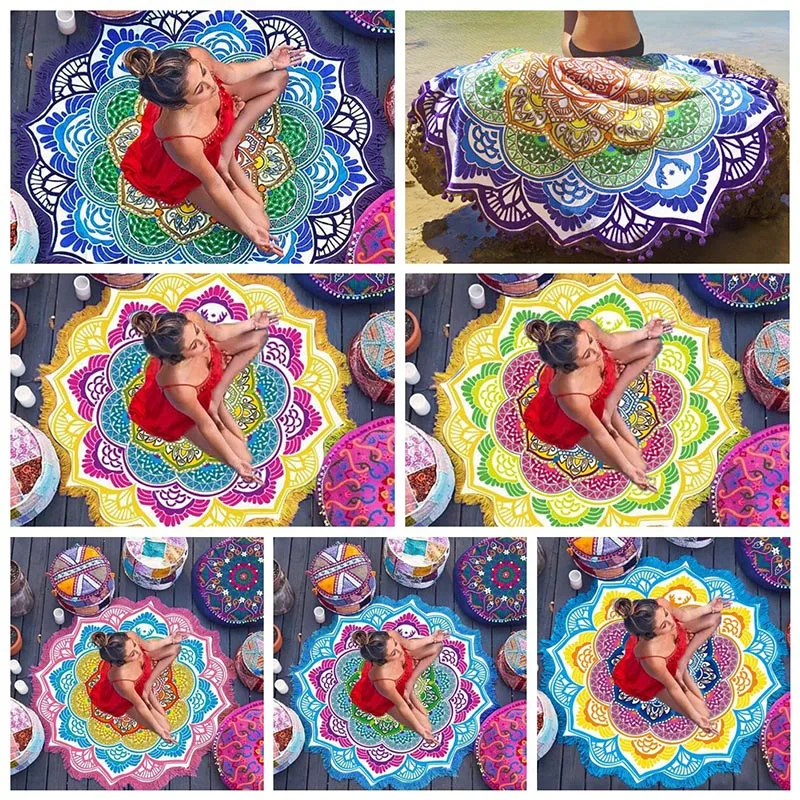 Горячее пляжное полотенце с бахромой Мат для йоги коврик Tapete гобеленовый коврик индийские мандаловые одеяла ванная комната ковер кемпинг матрас 7 цветов