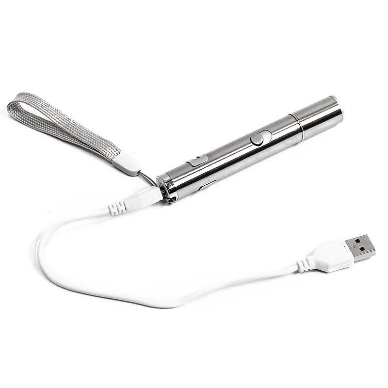 Забавный кот палка с веревкой USB Перезаряжаемый светодиодный красный светильник