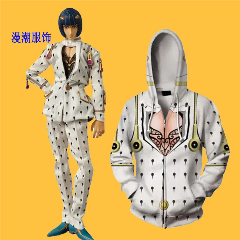 JoJo's Bizarre Adventure Bucciarati Giorno Giovanna Mista Cosplay Clothes Hoodie Cap Limited Hot N