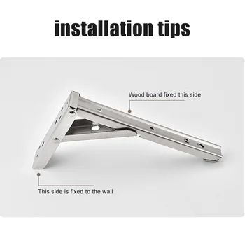 

2019 Hot Stainless Steel Wall Mount Triangular Storage Shelf Folding Bracket Strong Load-bearing Rack L5 #4