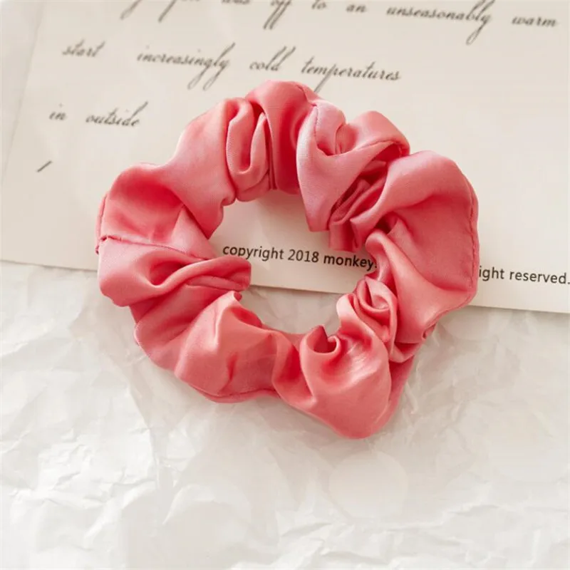 pink 2 шт./компл. разноцветные волосы Scrunchies Для женщин Винтаж эластичной резинкой на небольшом волосяным Шарм резиновый Шелковый ободки для волос Классический тканью; прическа хвостик; ; - Цвет: pink
