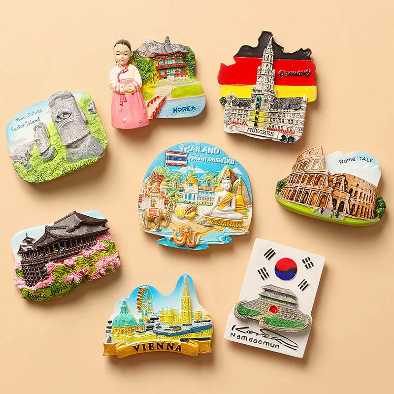 Magnetic Stickers Refrigerator World Tourist Souvenirs Travel fridge magnets France Paris Japan Prague Thailand Germany Italy magnetic fridge magnets magnetic sticker magnetic fridge stickers