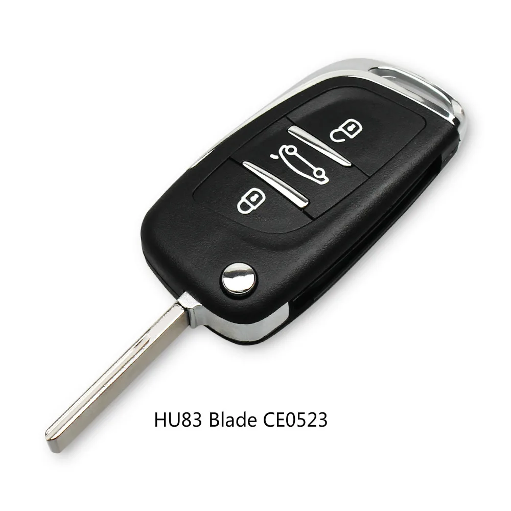 KEYYOU 10 шт. VA2/HU83 2/3B Ce0523 изменение флип дистанционный ключ для автомобиля в виде ракушки для Citroen купе VTR C2 C4 C5 C6 C8 Berlingo Xsara Picasso - Количество кнопок: 3 Buttons