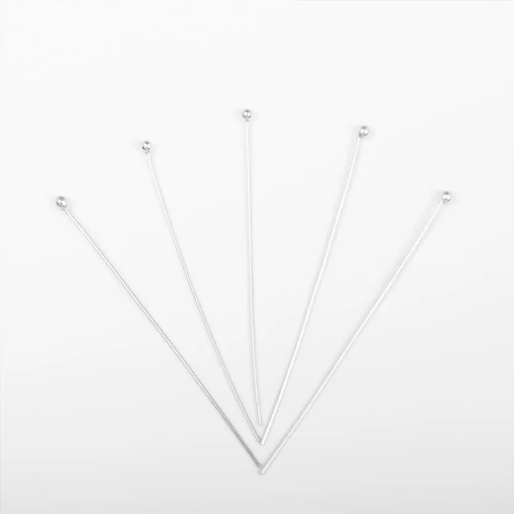 

DoreenBeads Sterling Silver Ball Head Pins Silver Jewelry Findings 4.7cm - 4.5cm long, 0.5mm (24 gauge), 1 Gram (Approx 7 PCs)
