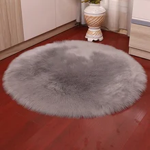 Мягкие шерстяные ковры из искусственного меха для гостиной, дивана, плюшевого ковра, прикроватные Коврики для спальни, рождественские пушистые круглые коврики для двери и окна
