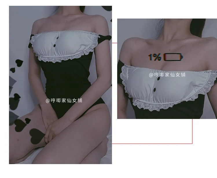 Японское сексуальное женское белье Teddy Perspective Maid Униформа Купальник сексуальная пижама Боди без рукавов с v-образным вырезом милый комбинезон-Пижама