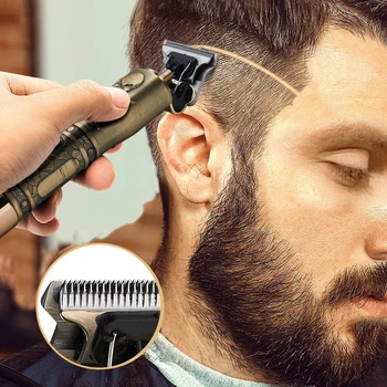 

Professional Men Hair Trimmer Metal Hair Clipper USB Rechargeable Electric Hair Clipper T-blade T9 Electric Hair Clipper