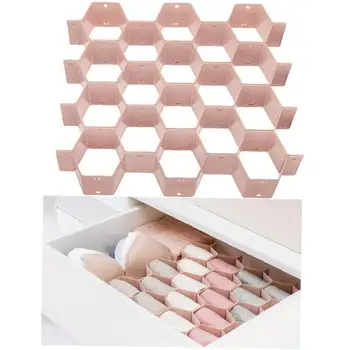 

Honeycomb Drawer Organizer DIY Honeycomb Closet Organizer Drawer Dividers Storage Boxes for Underwear Socks Bras Pink 1Set