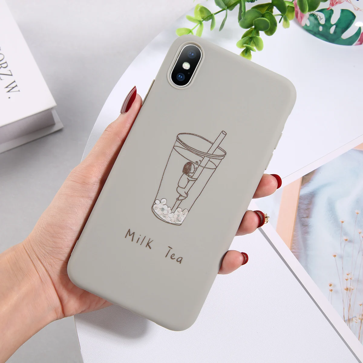 XW0201 Lovebay молочная бутылка для чая чехол для iPhone 7 8 6 6S Plus силиконовые чехлы для телефонов iPhone X XR XS Max пары буквы мягкий чехол из ТПУ - Цвет: XW0201