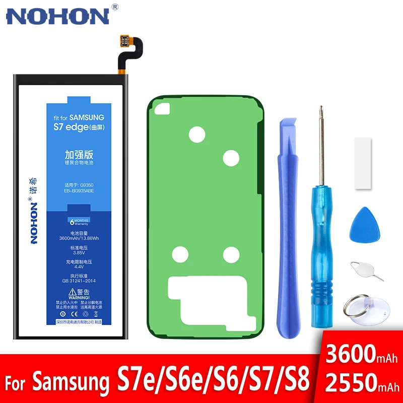 NOHON батарея для samsung Galaxy S7 S6 edge S8 G950F G935F G930F G925F G920F оригинальная аккумулятор сменная