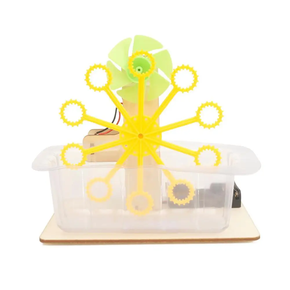  DIY Automatic Blowing Bubble Machine Science Small Production Science Kit Hand-assembled Toy