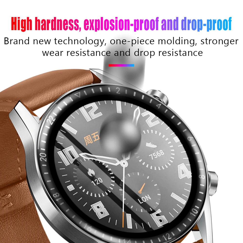 Film de protection à bord incurvé pour Huawei Watch GT2, protecteur d'écran souple, accessoires de montre intelligente, pas de verre, 20D, 46mm