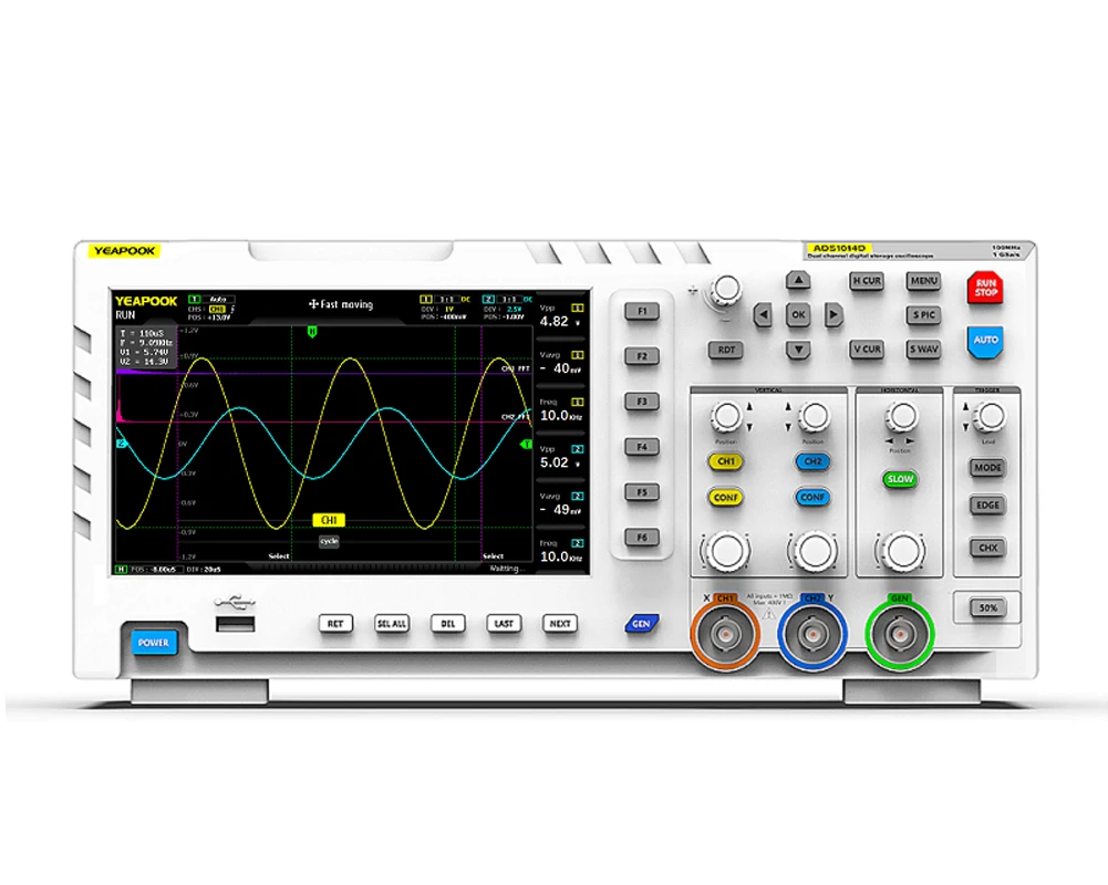 Oscilloscopes YEAPOOK ADS1014D Digital Oscilloscope 2 In 1 Signal