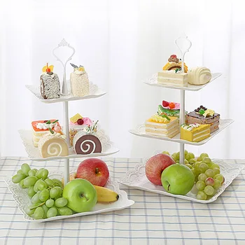 

1Pcs multi-function European three-layer fruit dessert tray cake stand cake decoration kitchen accessories storage supplies