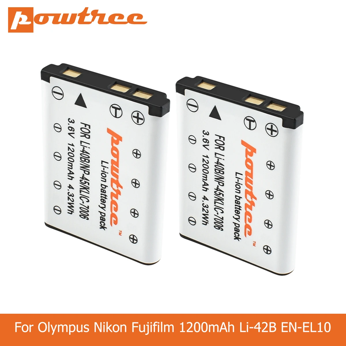 POWTREE 1200 мА/ч Li 40B Li40B NP45 42B EN EL10 RU ENEL10 цифровой Камера батареи для камеры Olympus Nikon Fujifilm