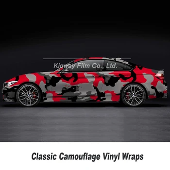 

Wholesale red black grey Camouflage vinyl wrap Film With Air Free Vehicle Graphics Size: 1.52*5/10/18 Meters