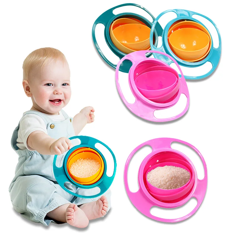 

Baby Feeding Magic Bowl 360 Rotate Spill-Proof Infants Toddler Baby Kids Training Feeding Bowl Practice Feeder Spill no spill